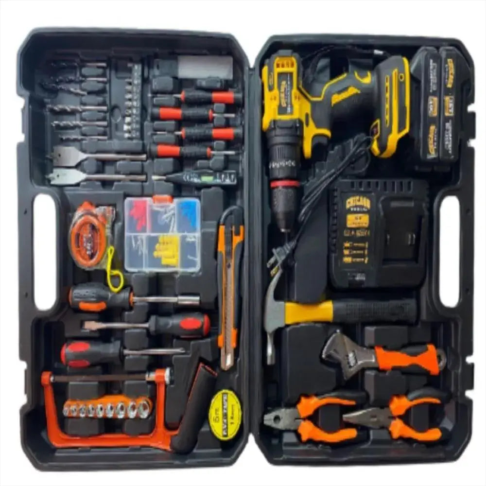 Taladro Inalámbrico 36V con Herramientas y 2 Baterías Recargables – Potencia y Versatilidad para el Hogar